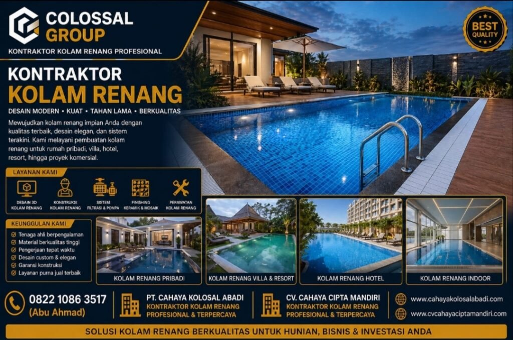 Jasa Kolam Renang Duren Sawit 2026 Kontraktor Bergaransi COLOSSAL GROUP
