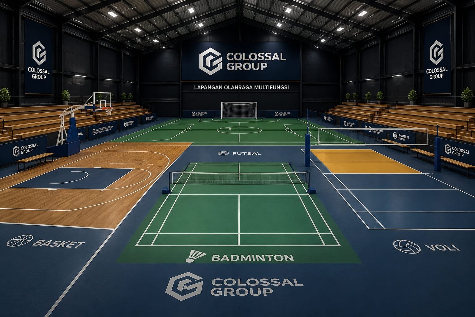 Jasa lapangan olahraga multifungsi Subang dari COLOSSAL GROUP