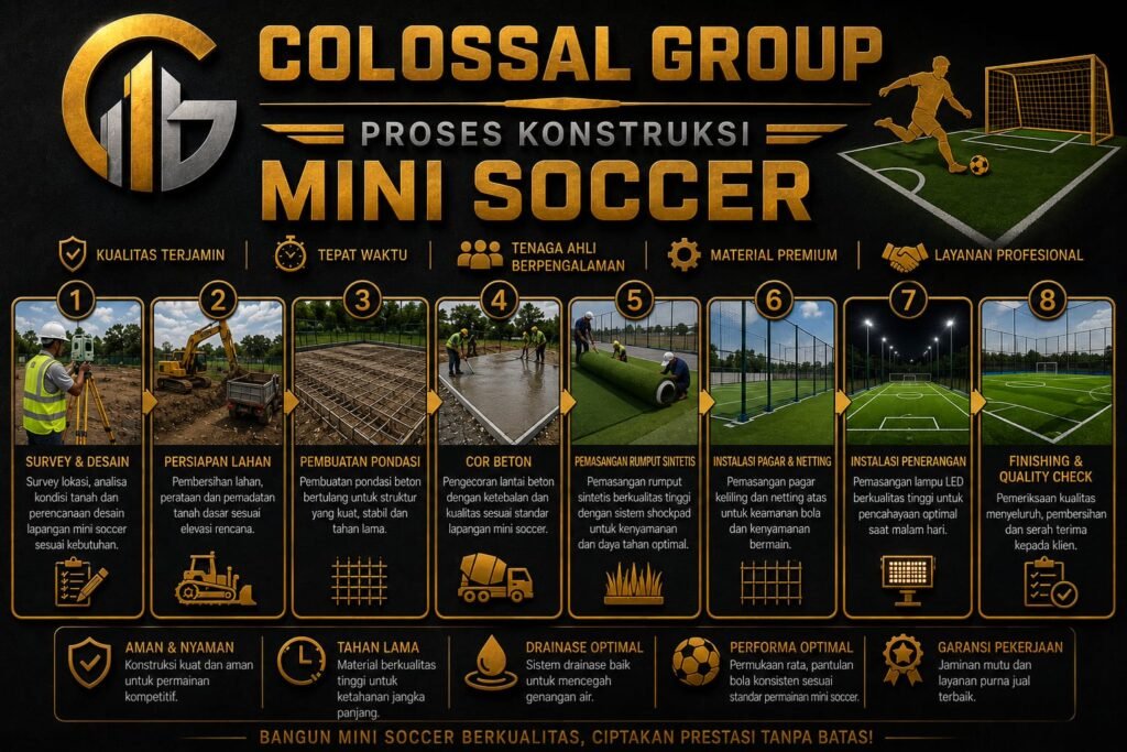 Proses Pemasangan Rumput Sintetis Mini Soccer di Penjaringan Berkualitas