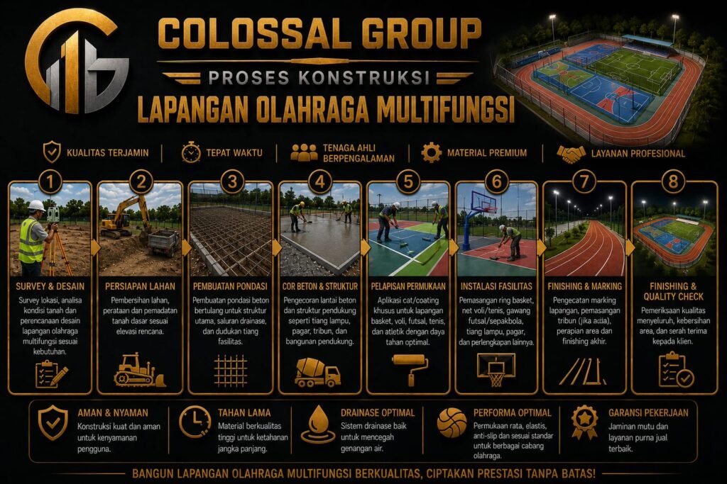 Jasa Lapangan Olahraga Multifungsi Cakung 2026 Ahli Flexipave COLOSSAL GROUP