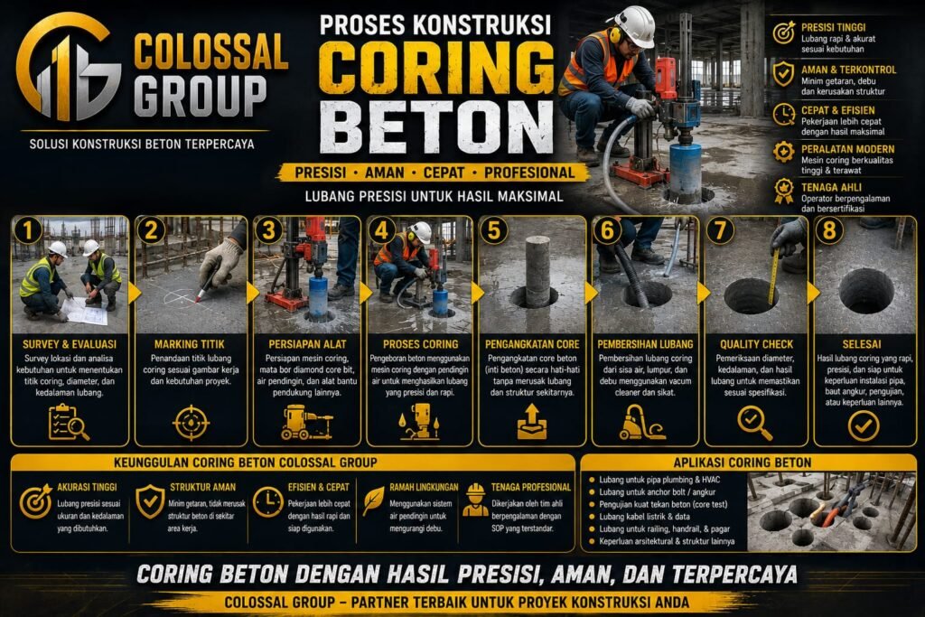 Jasa Coring Beton Cakung 2026 Spesialis Core Drill Presisi COLOSSAL GROUP