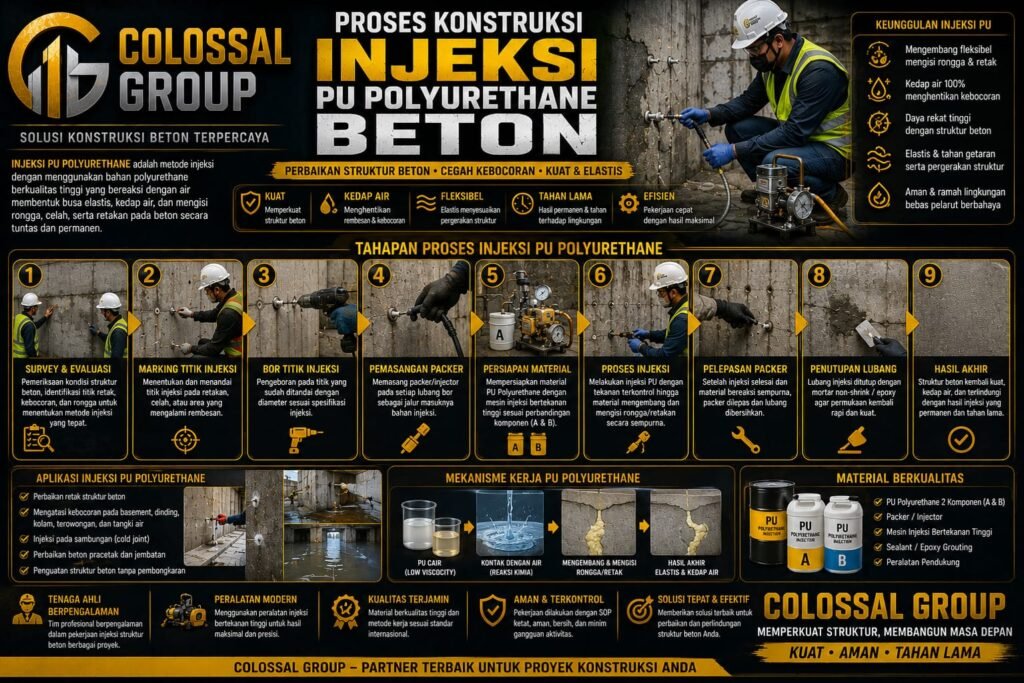 Proses Injeksi Beton Cakung 2026 Solusi Retak dan Bocor