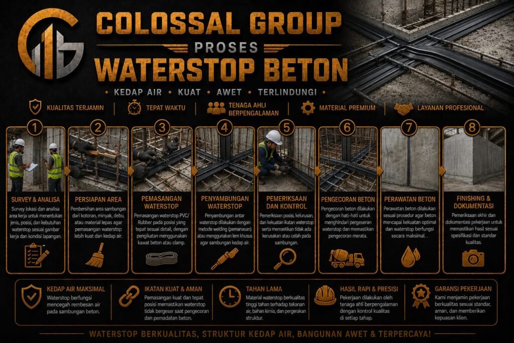 Jasa Waterstop Beton Duren Sawit 2026 Sambungan Cor Kedap Air COLOSSAL GROUP